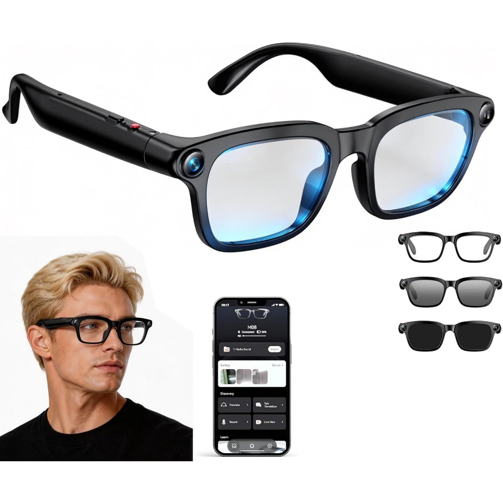 Smart Glasses Lens - 스마트 안경: 4K 비디오, 듀얼 렌즈