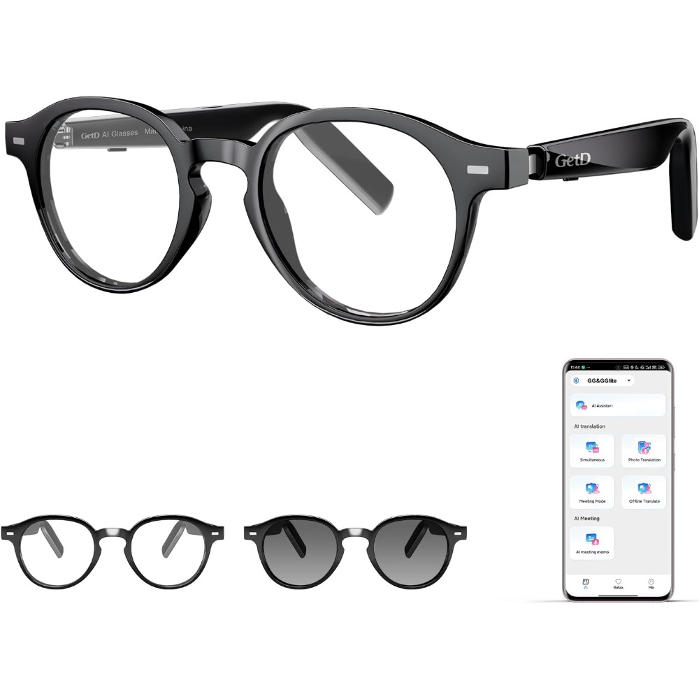 Smart Glasses Lens - 145개 언어 번역 기능, 변색 렌즈,