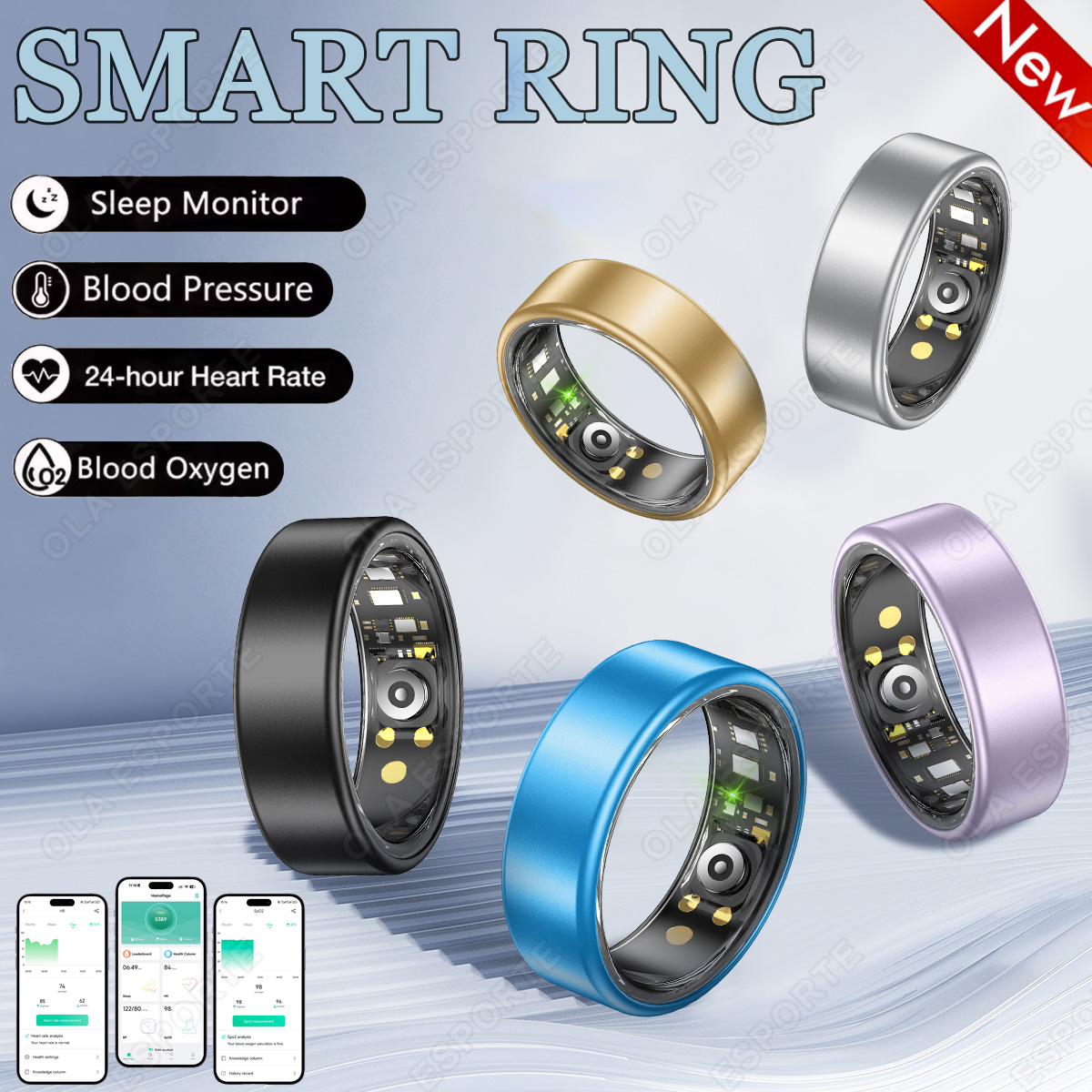 Temperature Ring Skin - 새로운 R09 스마트 링 남녀공용 충전
