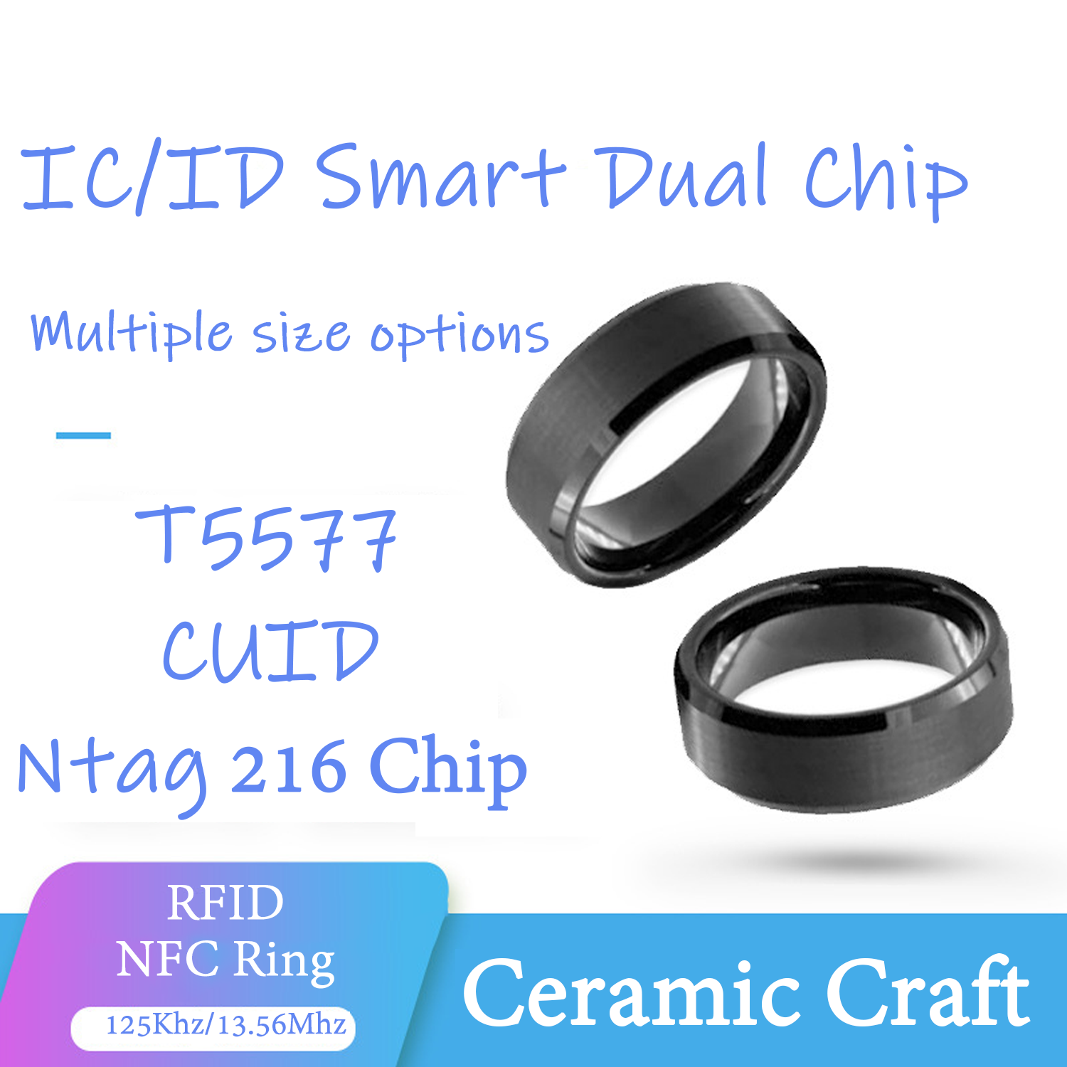 Smart Ring Nfc Pay - CUID T5577 듀얼 칩 복제 링