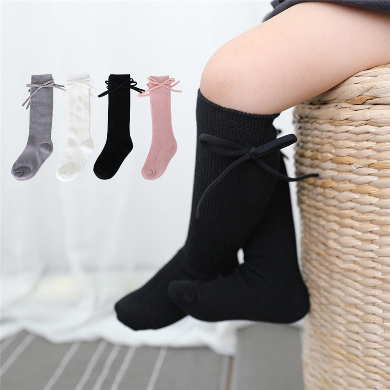 Baby Sock Oximeter - 가을 어린이 무릎 높이 양말, 나비매듭