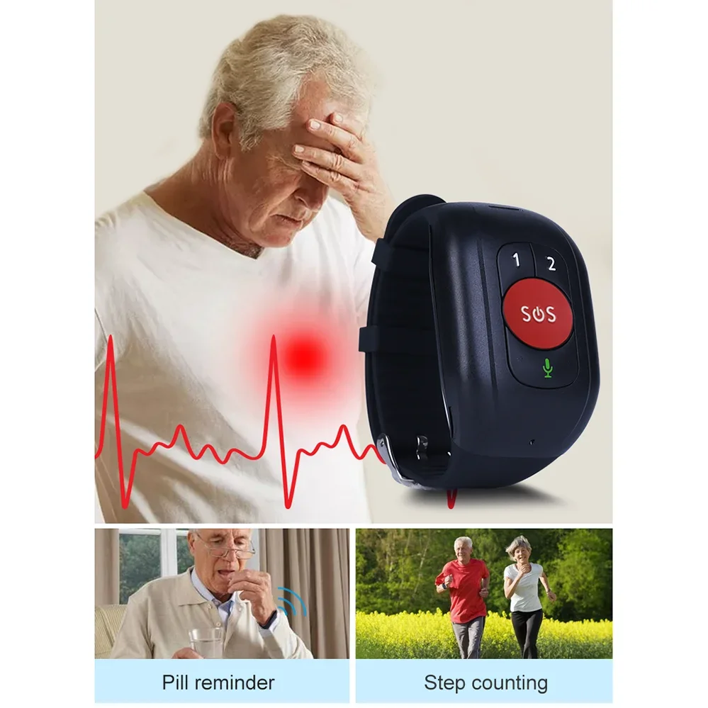 노인용 4G LTE SOS 시계 GPS 추적 낙상 경보 - Fall Detection Watch 리뷰 및 가격