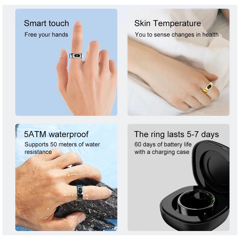 피부 온도 측정용 충전 케이스가 포함된 스마트 링, 메 - Temperature Ring Skin 리뷰 및 가격