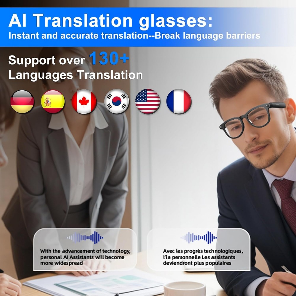 HD 카메라, 실시간 번역, 음악 및 핸즈프리 통화 기 - Smart Glasses Lens 리뷰 및 가격
