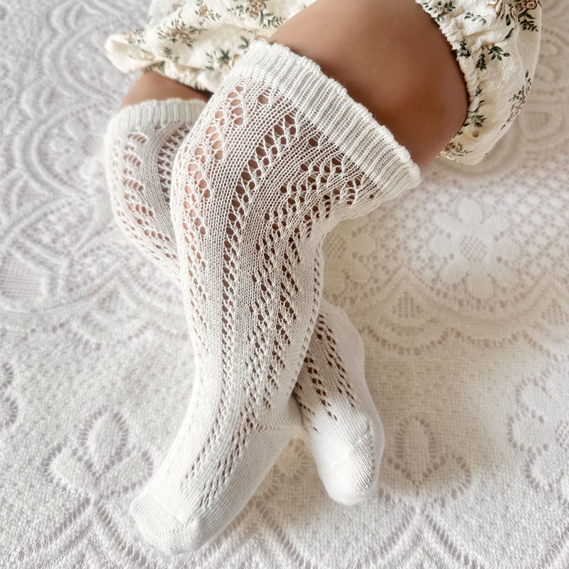 여아용 긴 무릎 높이 메쉬 얇은 양말, 속이 빈 부드러 - Baby Sock Oximeter 리뷰 및 가격