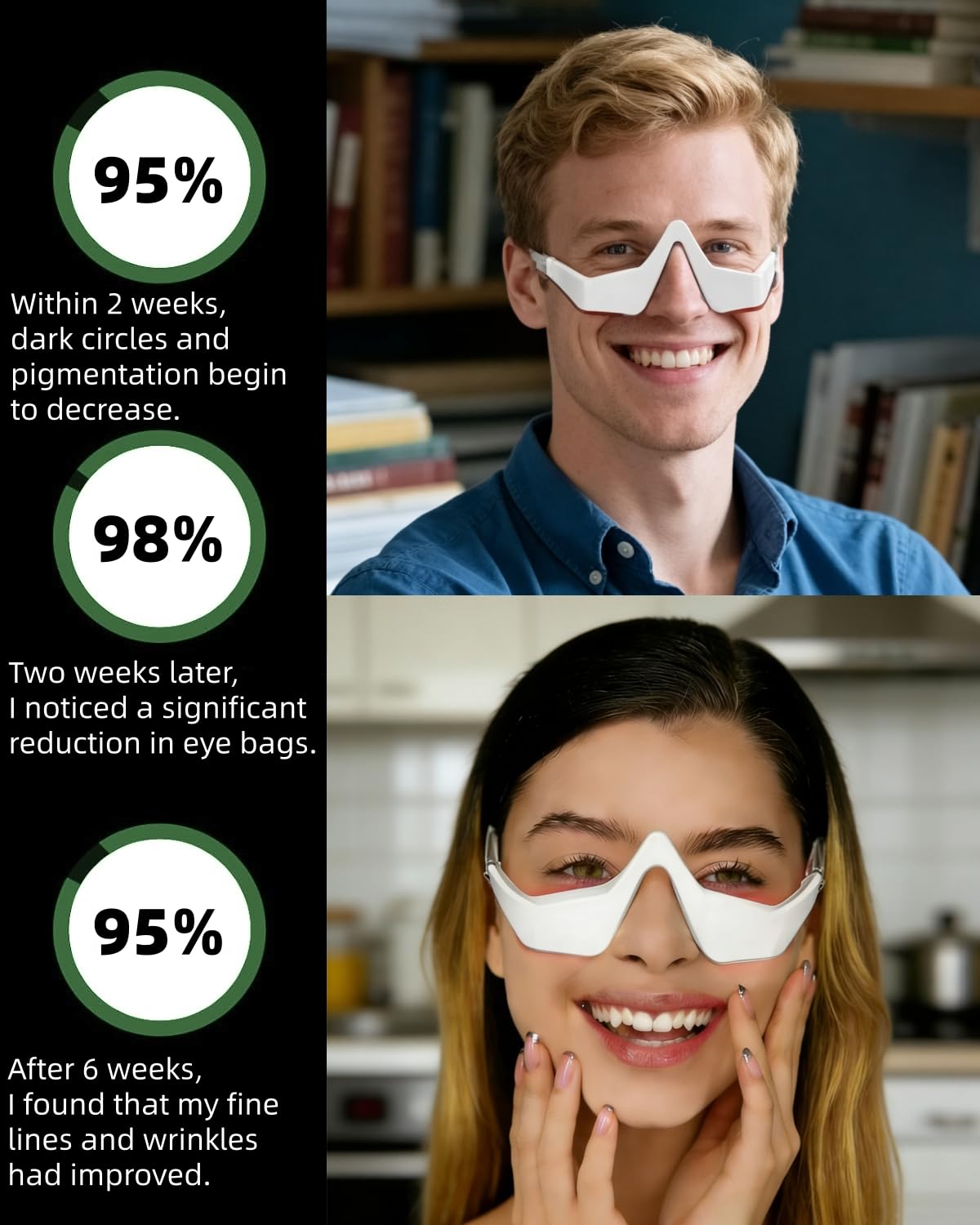 눈밑 적색광 치료기, 4가지 모드 적색광 치료 안경,  - Light Therapy Glasses 리뷰 및 가격