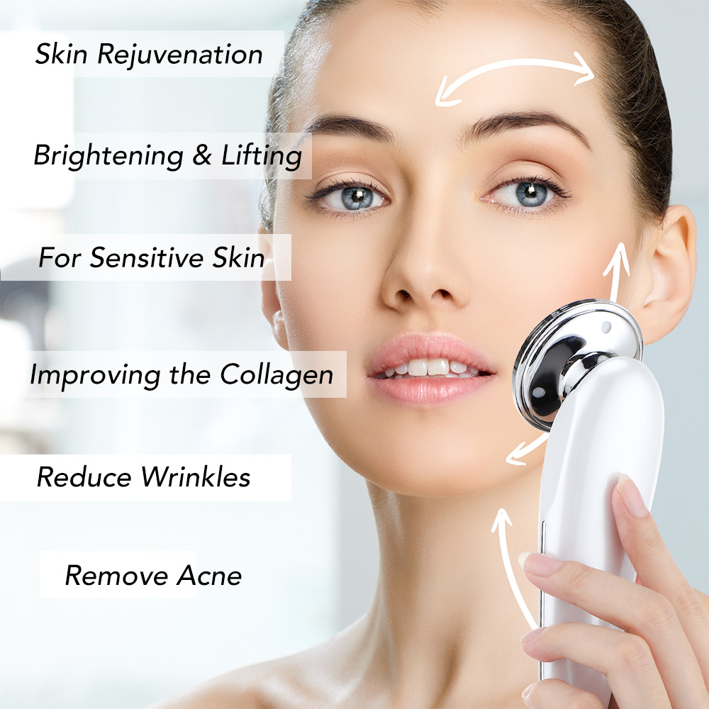 얼굴 메조테라피 전기 천공 RF 무선 주파수 LED 광 - Galvanic Skin Sensor 리뷰 및 가격