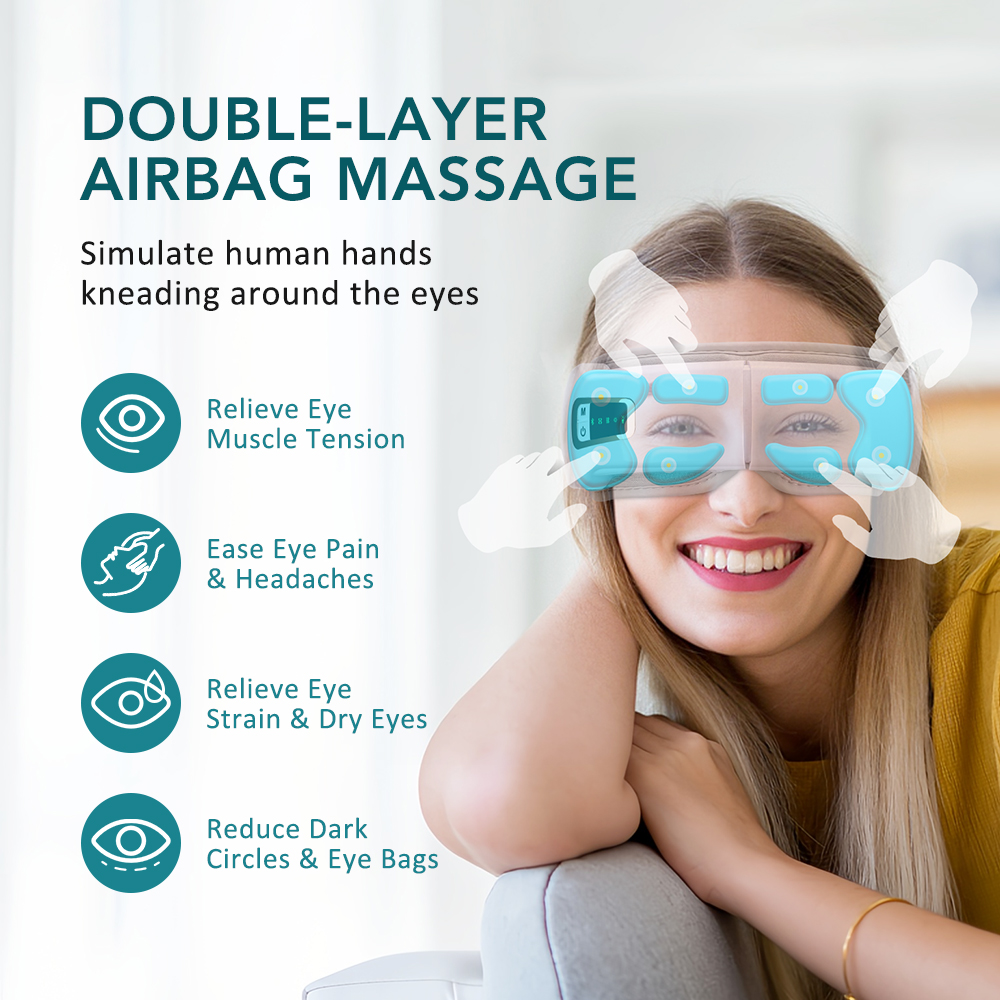 접이식 눈 공기압 마사지기 에어백 진동 마사지 온열 압 - Light Therapy Glasses 리뷰 및 가격
