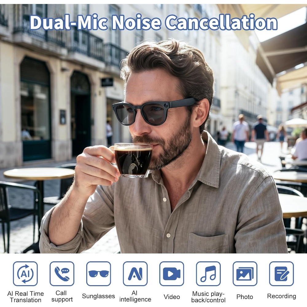 8MP 카메라, 4K 비디오, 실시간 번역, 물체 인식 - Smart Glasses Lens 리뷰 및 가격