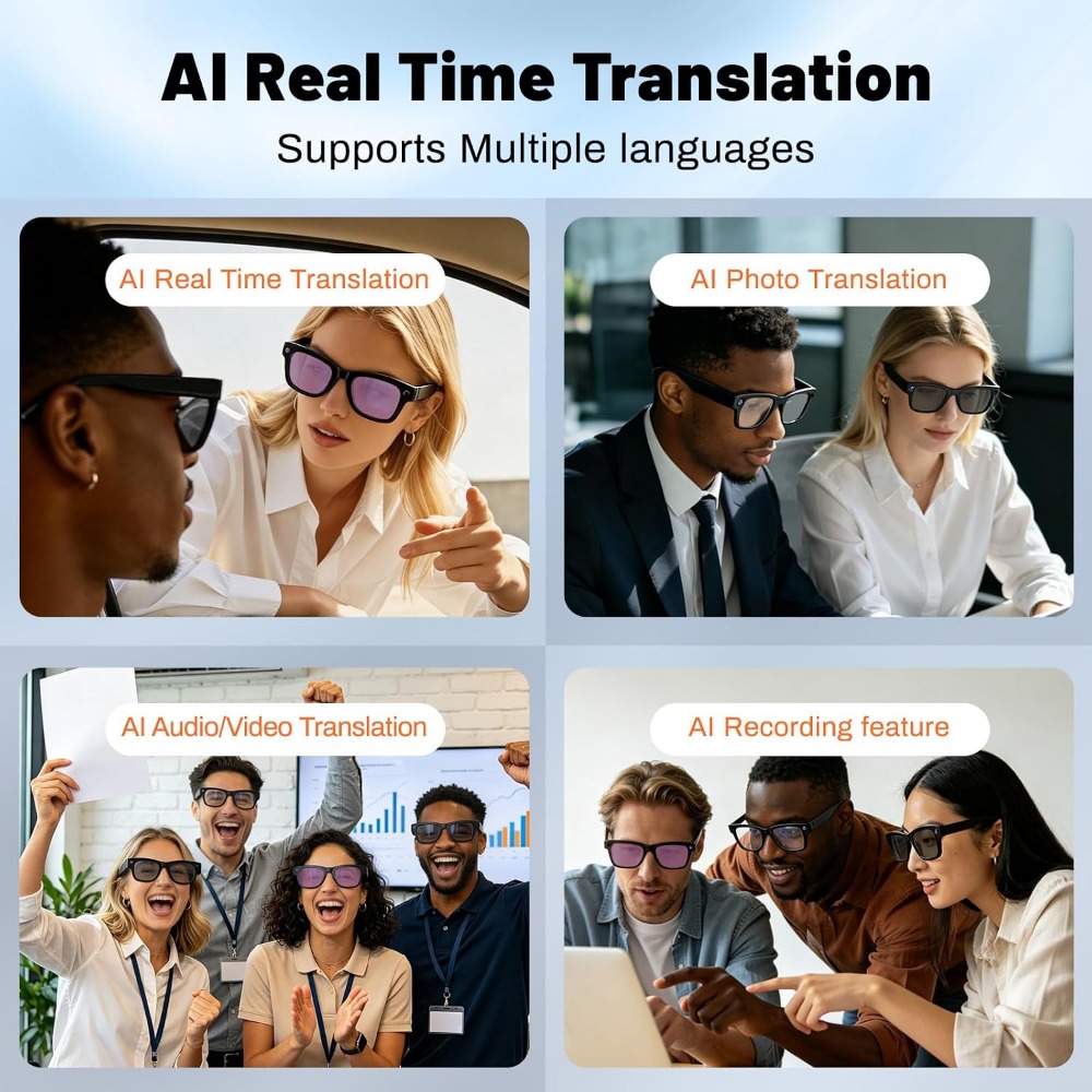 AI 번역, 블루투스 통화, 8시간 음악 재생 스마트  - Smart Glasses Lens 리뷰 및 가격