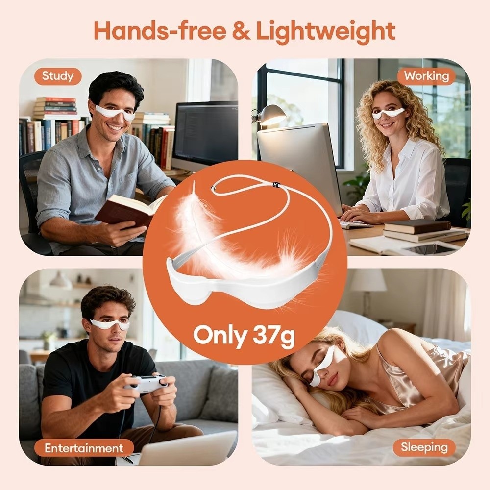 3D 눈 마사지기 적색광 테라피 눈밑 마사지기 EMS  - Light Therapy Glasses 리뷰 및 가격