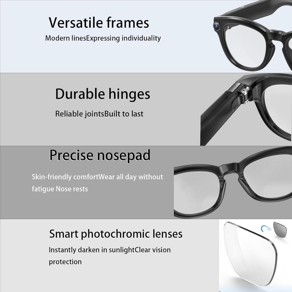 스마트 안경: 4K 카메라, 블루투스, 번역 기능, 자 - Smart Glasses Lens 리뷰 및 가격