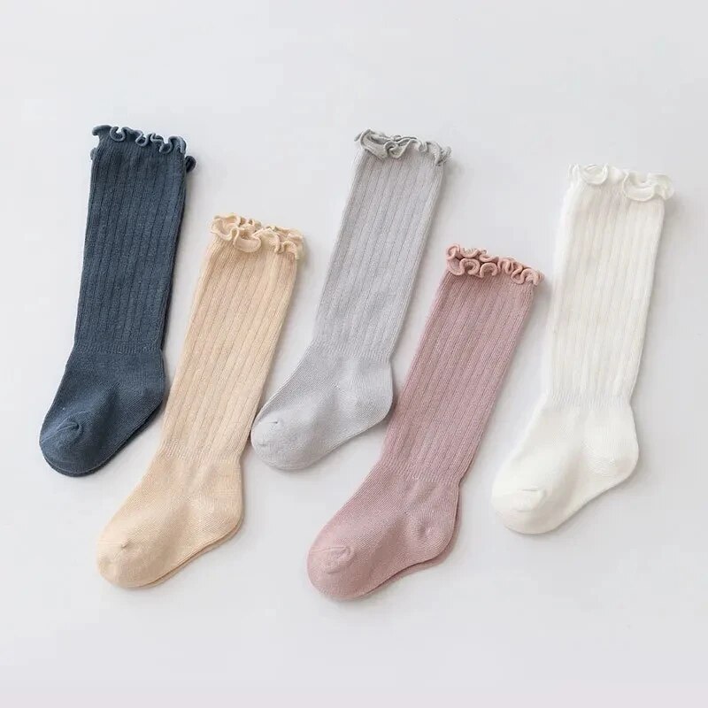 3 짝/몫 아기 소녀 양말 레이스 프릴 솔리드 코튼 긴 - Baby Sock Oximeter 리뷰 및 가격